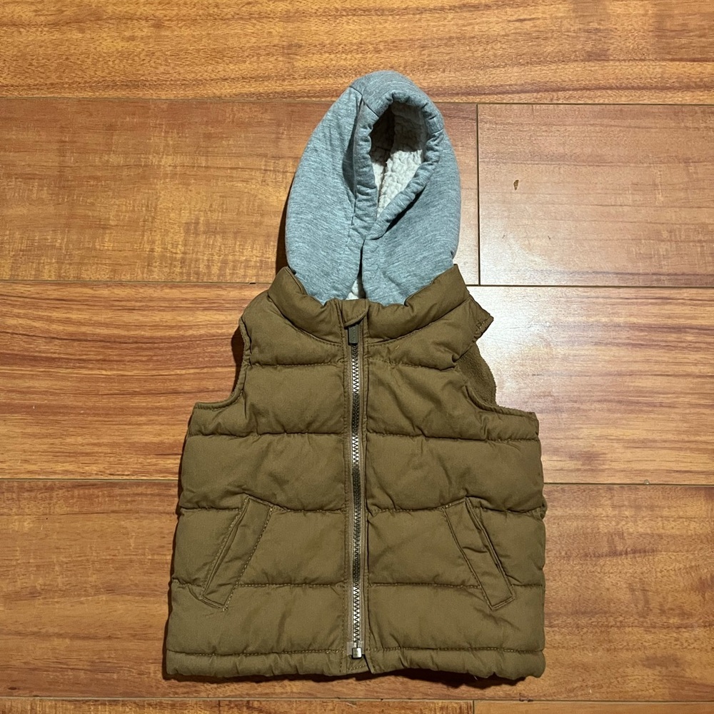 Hooded fleece lined vest